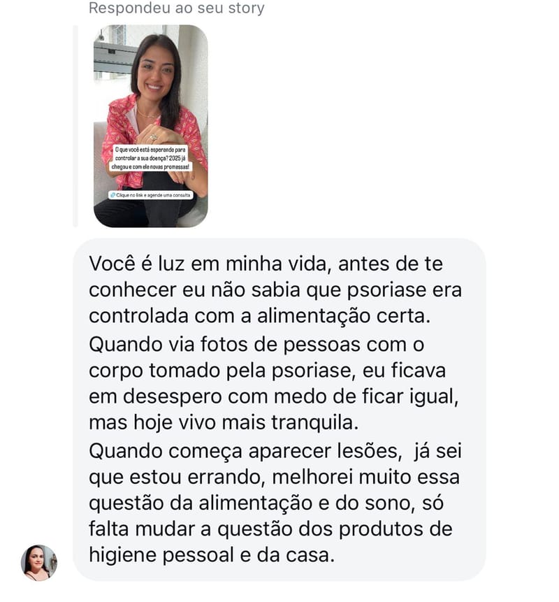Depoimento real de aluno com antes e depois da psoríase 6