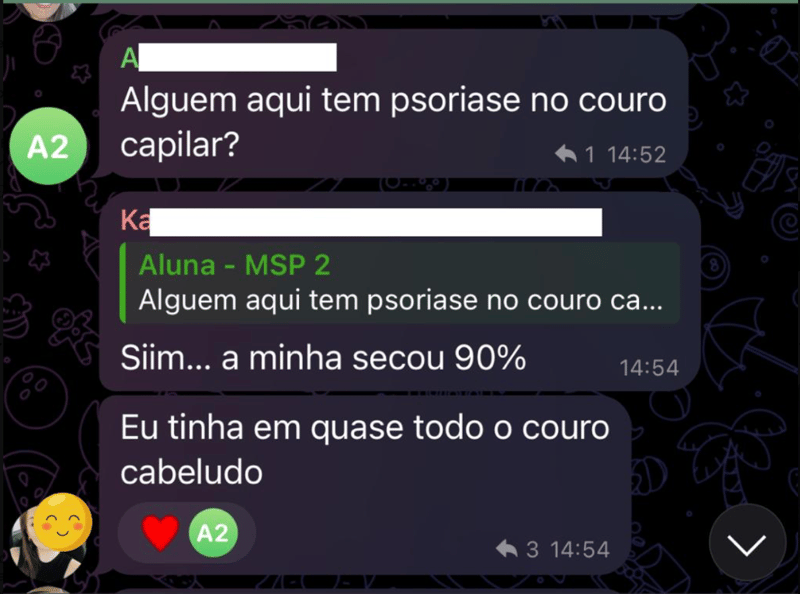 Depoimento real de aluno com antes e depois da psoríase 5